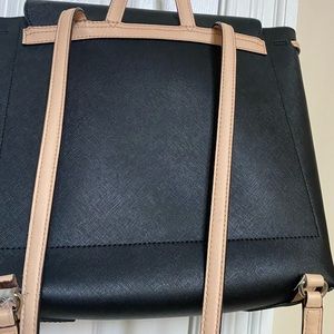 Oroton Black and Tan Backpack.